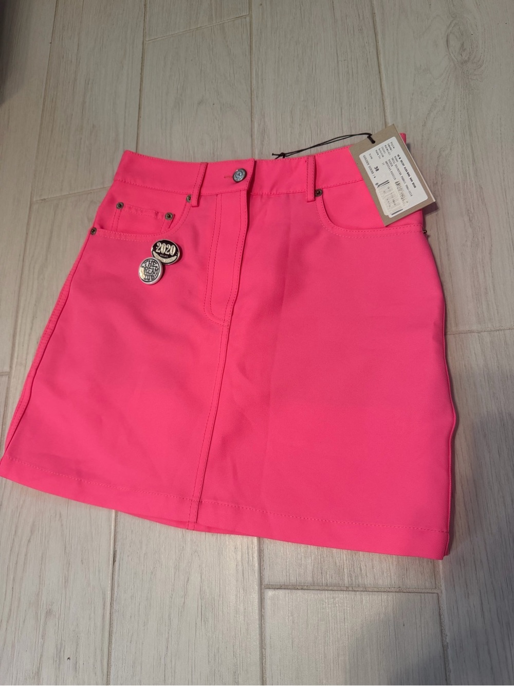 NEW Golden Goose Neon Pink Mini Skirt Size 38 Italy Dream Club 2020 Barbiecore